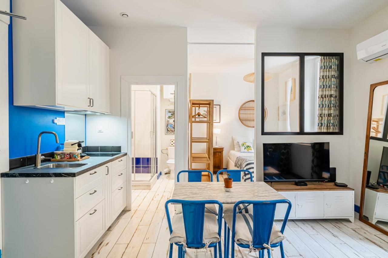 Studio Bleu 29M2, 120M Vieux-Port , Clim ,Wifi, Acces Autonome Avec Code Marseille Kültér fotó